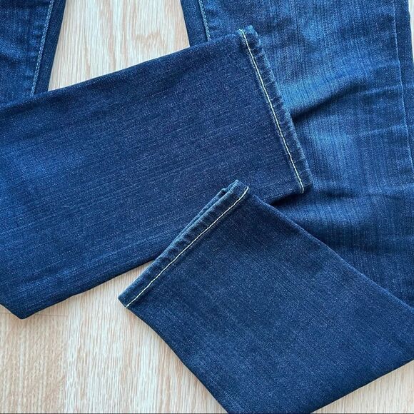 Paige Hoxton Ankle 9” Rise Dark Blue Skinny Jeans - Picture 8 of 11